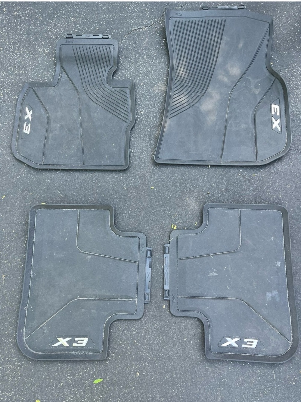 BMW X3 Black All-Weather Rubber Floor Mats Set